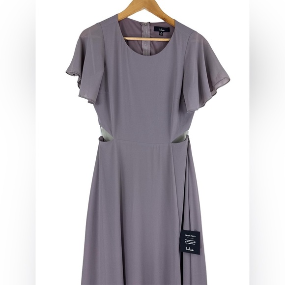Lulus Garden Bliss Dusty Lavender Cutout Maxi Dress Sz M Chiffon NWT - Picture 5 of 12